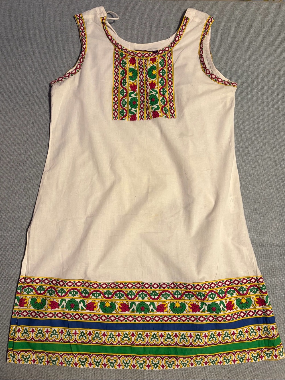 Women’s Cream Embroidered Sleeveless Dress